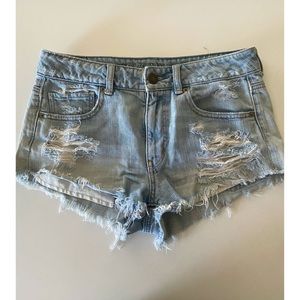 Distressed Denim Cutoff Shorts